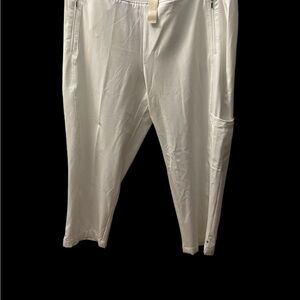 NEW Chico’s Zenergy Cropped White Slip On Poly-Blend Ankle Leisure Pants Size 3